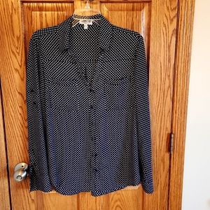 EXPRESS Polka Dot Blouse Large